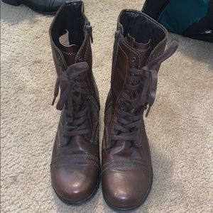 Steve Madden Leather Combat Boots
